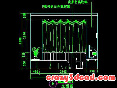 Bedroom cloakroom facade 2 CAD drawings and details